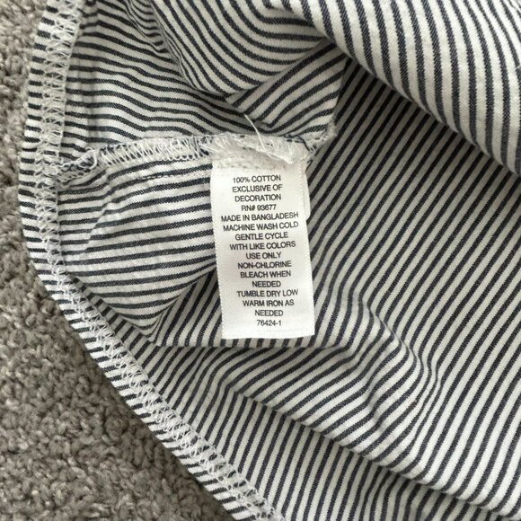 St. John's Bay Cotton Blouse Tie Front Embroidery Sleeve Detail Small - Picture 3 of 10